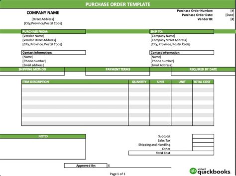 Afbeeldingsresultaten voor Example of a Purchase Order