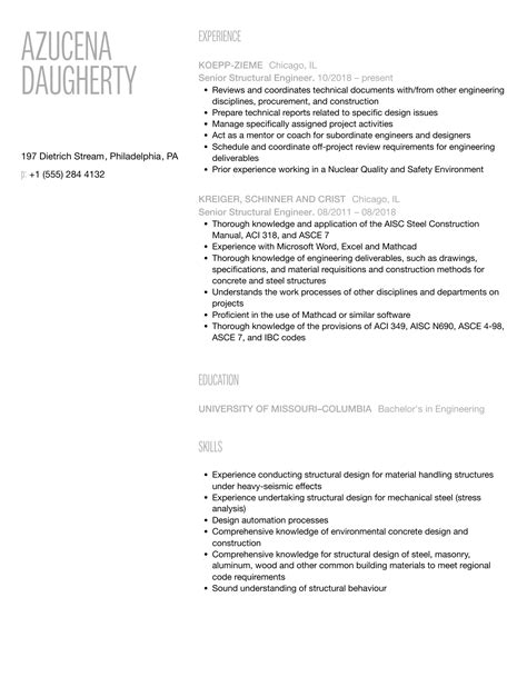 Structural Projectleader Resume Sample に対する画像結果