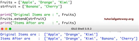 Toradh íomhá ar List Extend Python