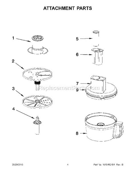 Image result for KitchenAid Food Processor Parts Diagram