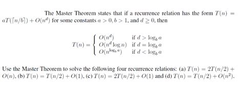 Toradh íomhá ar Master Theorem Recurrence Relation