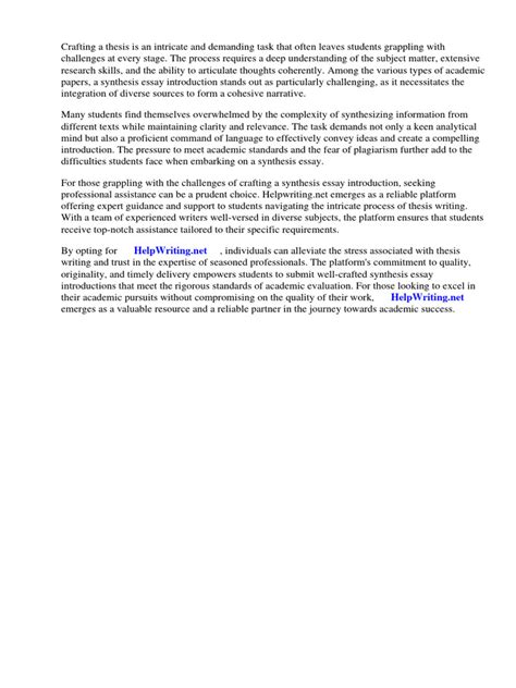 Image result for Synthesis Essay Introduction Examples