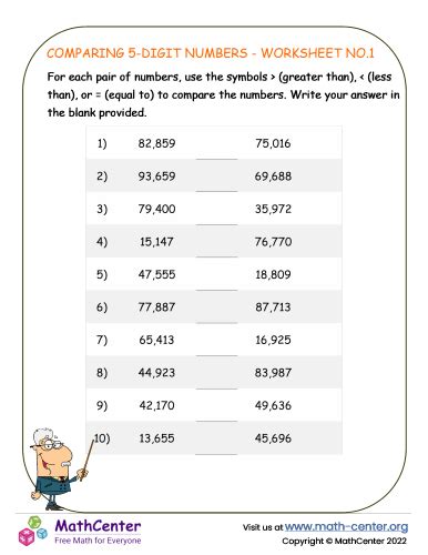 Image result for 5 Digit Numbers M Worksheet