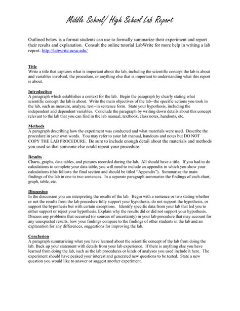 How to Write a Lab Report Middle School എന്നതിനുള്ള ഇമേജ് ഫലം