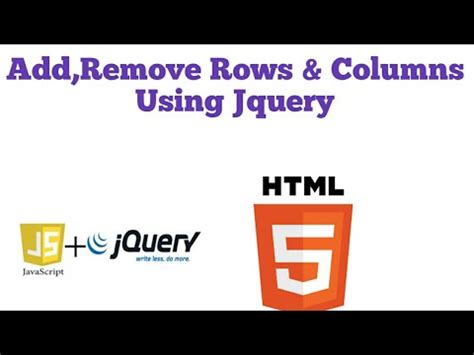 Image result for jQuery with HTML Table Add Remove