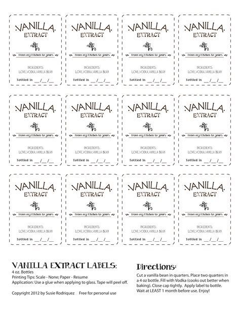 Image result for Sample PDF Labels for Vanilla Extract