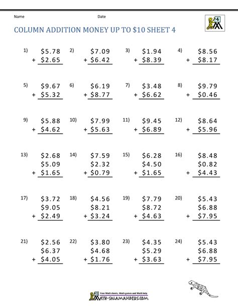 Image result for Fourth Grade Math Addition Worksheets