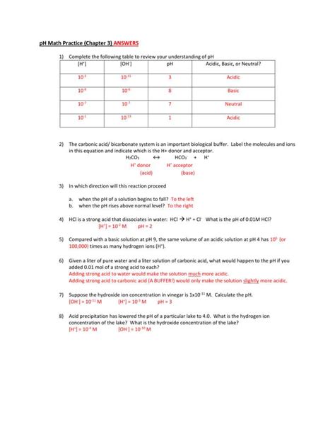 Image result for pH Balance Lab Answer Key
