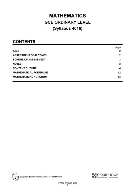 O Level Maths Syllabus に対する画像結果
