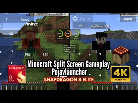 Toradh íomhá ar Minecraft Java Split Screen