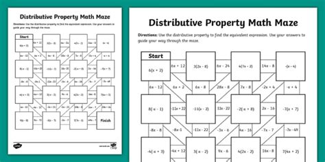 Toradh íomhá ar Distributive Property Activity