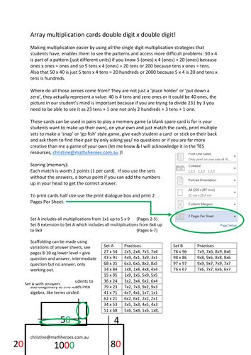 Afbeeldingsresultaten voor Double-Digit Multiplication Array