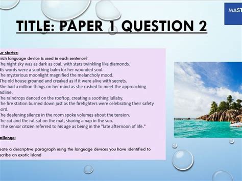 Image result for How to Write Language Paper 1 Question 2
