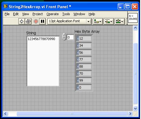 Toradh íomhá ar LabVIEW Hex Array to String