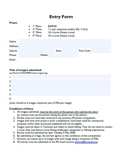 Image result for Printable Entry Forms Paper