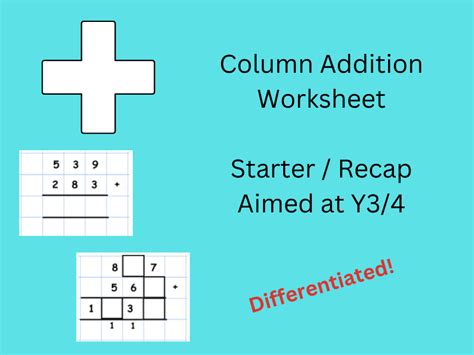 Image result for Column Addition Worksheets