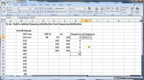 Image result for Relative Frequency Table Excel