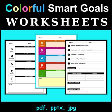 Image result for Smart Goals Worksheet Colorful