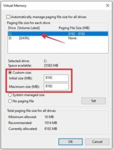How to Set Virtual Memory Windows 10 に対する画像結果
