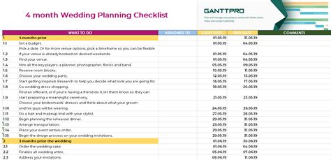 Afbeeldingsresultaten voor Wedding Planner Checklist Excel