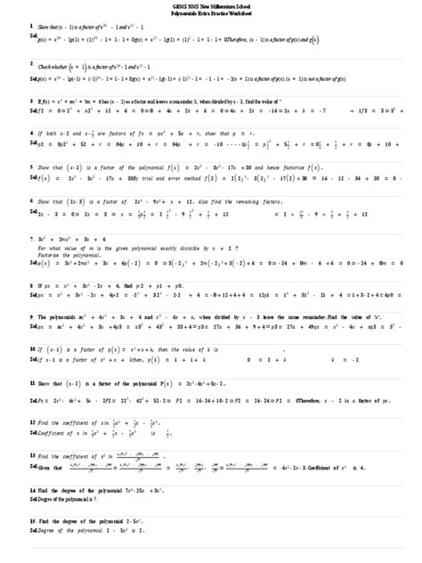 Afbeeldingsresultaten voor Basic Polynomial Operations Worksheet Answers