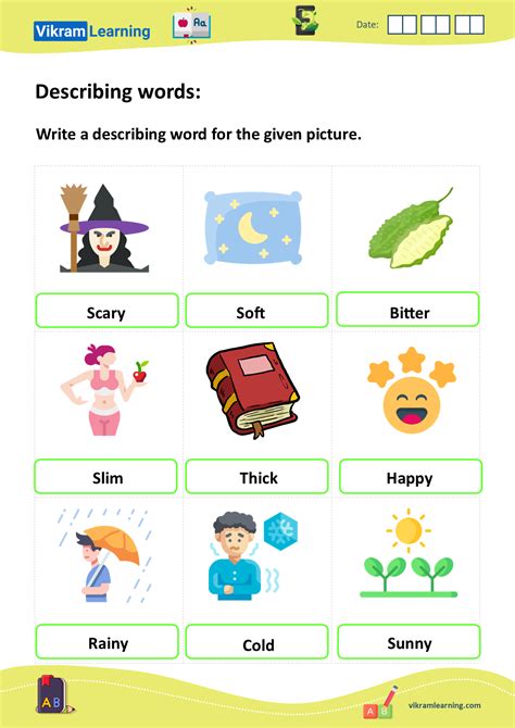 Image result for Descriptive Adjectives Worksheet