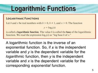 Exponential and Logarithmic Functions PPT に対する画像結果
