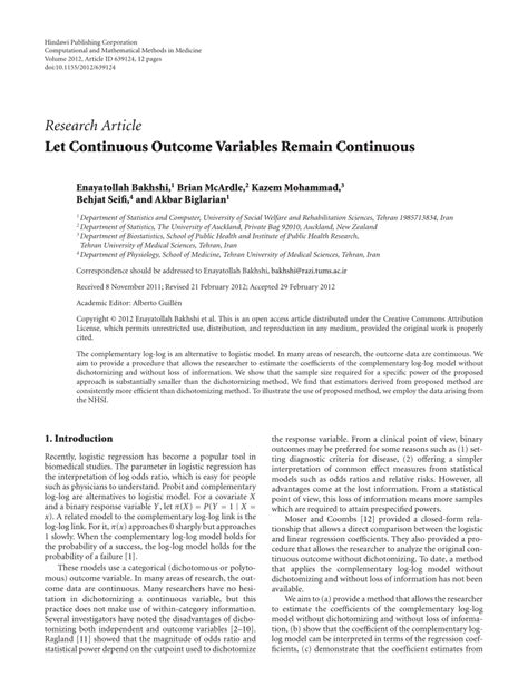 Image result for Continuous Outcome Examples