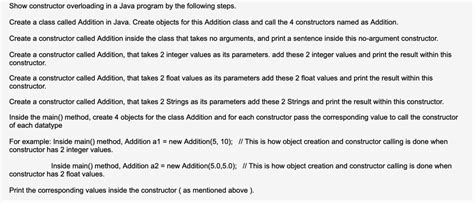Image result for Write a Program to Demonstrate Function Overloading Addition in Java