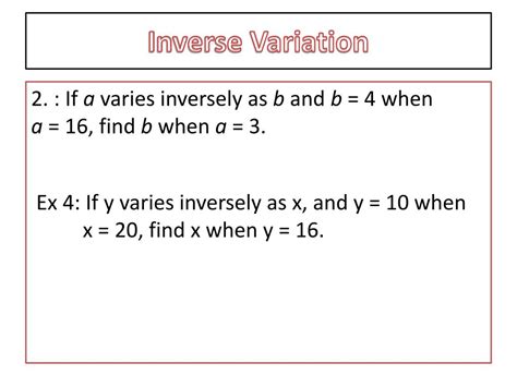Image result for Inverse Variation Function