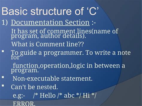Image result for Slide for the Basic Structure of C Programming