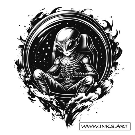 Image result for Alien Smoking Tattoo