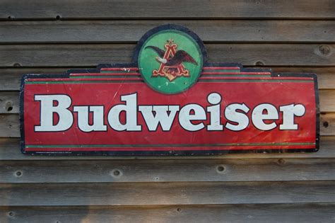 Vintage Original Budweiser Large Advertising Metal Sign Great