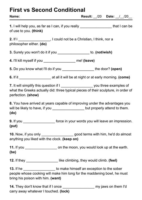 Toradh íomhá ar First vs Second Conditional