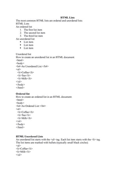 Image result for Basics of HTML List