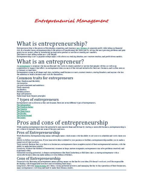 Image result for Management and Entreprenueurship Definition