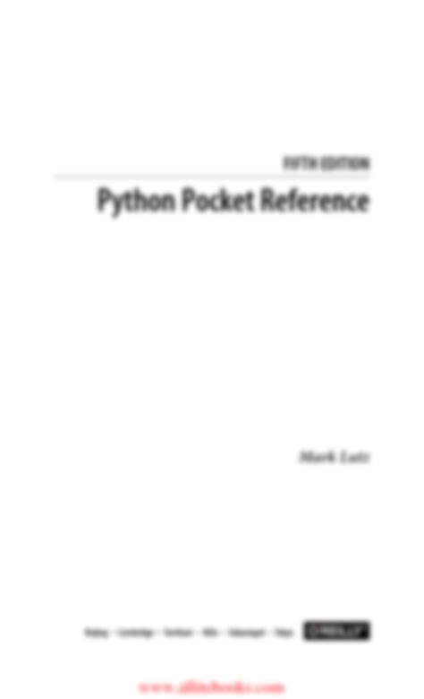 Python Pocket Reference Mark Lutz 5th Edition に対する画像結果
