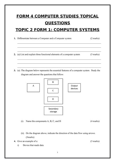 Toradh íomhá ar Computer Studies Questions and Answers