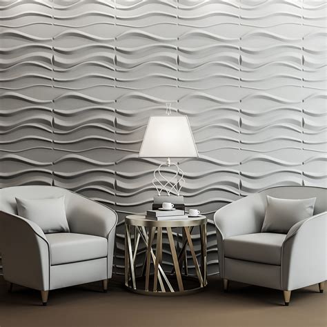 Art3d PVC 3D Panel for Interior Wall Decor, Wavy Textured Tile, 12-Pack ...