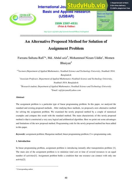 Afbeeldingsresultaten voor Assignment Problem 8