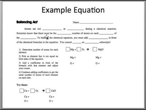 Balancing Act Worksheet Answer Key に対する画像結果