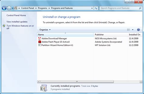Image result for Control Panel Programs and Features