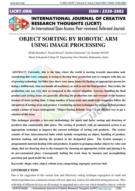 Image result for Robotic Arm for Object Sorting