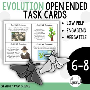 Evolution and Natural Selection Task Cards に対する画像結果