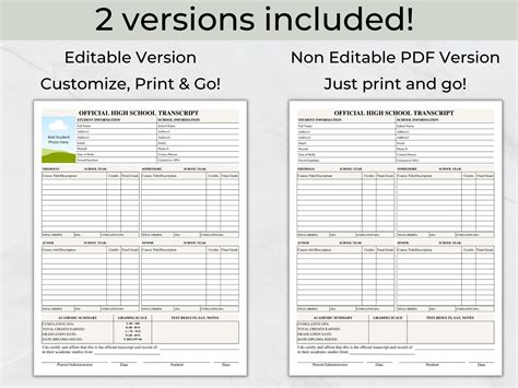 Image result for Student Transcript Template