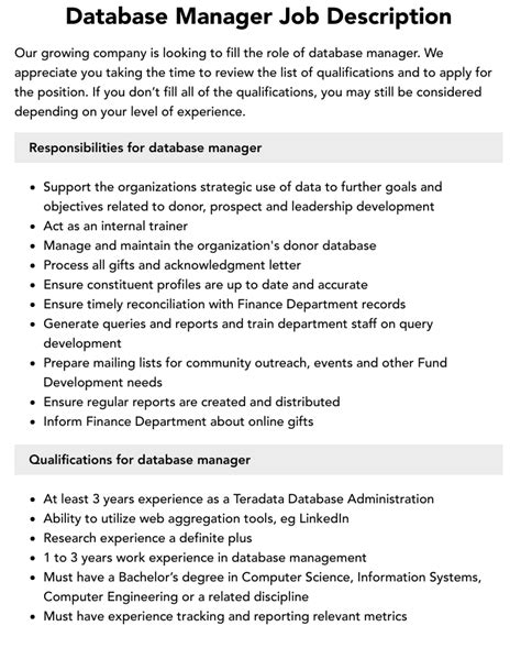 Afbeeldingsresultaten voor Database Manager Jobs
