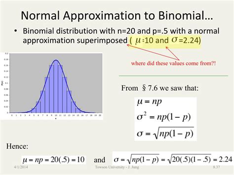 Image result for Binomial to Normal Approximation Conditions