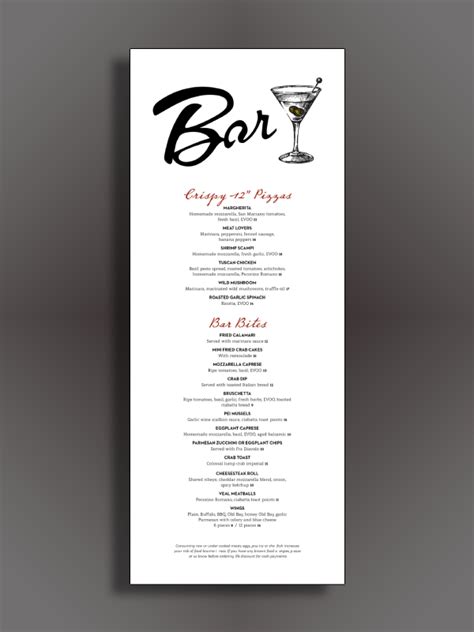 Image result for Typical Bar Menu