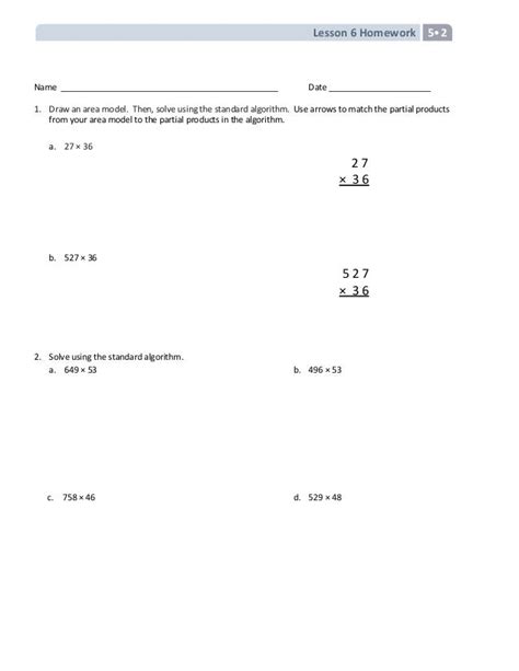 Toradh íomhá ar Homework Lesson 6 Module 2 5th Grade