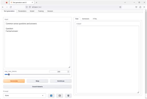 Text Generation UI に対する画像結果